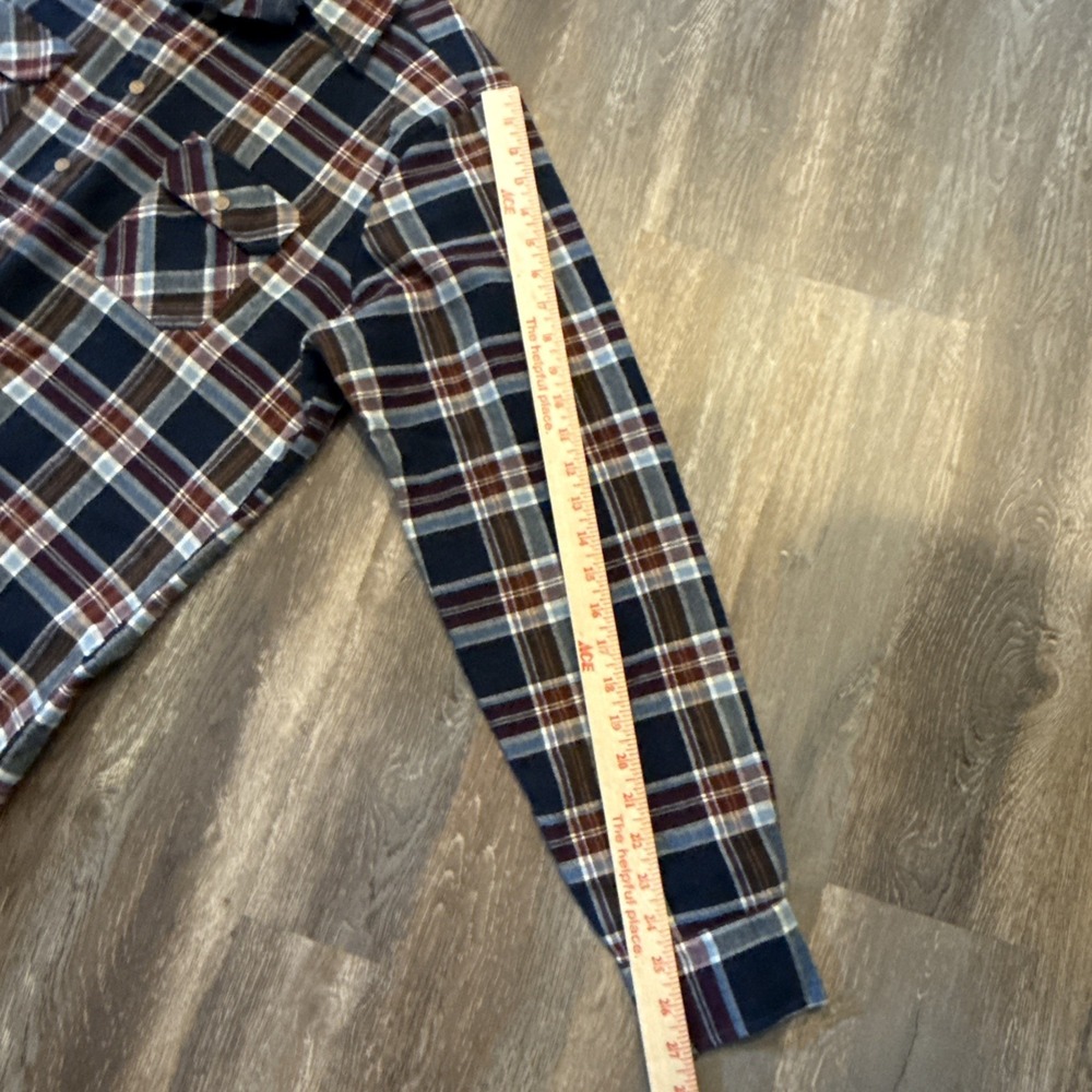 Vintage Sears X-Tall Plaid Flannel Shirt Mens Large 16-16.5 Western  Acrylic - Picture 9 of 10